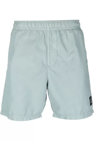 Stone Island Men Swim Shorts - Logo-patch swim shorts - Blue