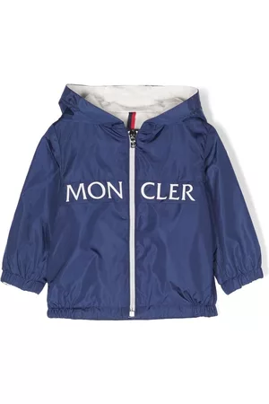 Moncler Jackets - Logo-print hooded jacket - Blue