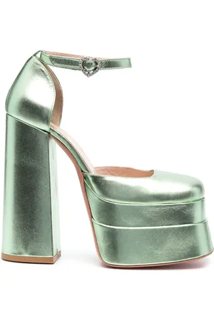 VIVETTA Metallic-finish leather pumps