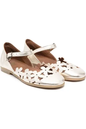 PèPè Cut-out floral ballerina shoes