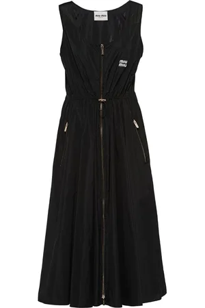 Miu Miu Sleeveless zip-up midi dress