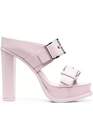 Alexander McQueen Women Platforms - 120mm leather platform mules - Pink