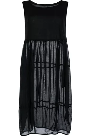 RUNDHOLZ Women Midi Dresses - Sheer midi vest dress - Black