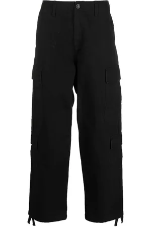 STUSSY Men Cargo Pants - Wide-leg cargo trousers - Black