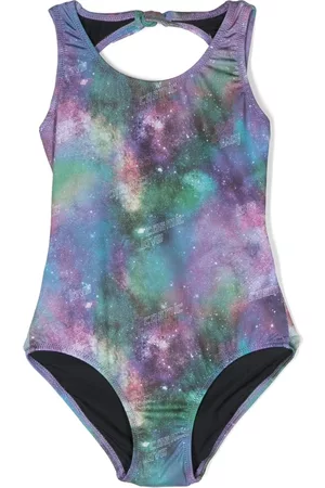 Le pandorine Girls Swimsuits - Cosmic-print stretch swimsuit - Blue