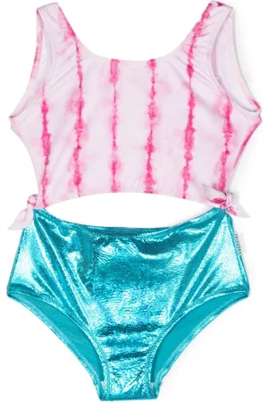 Le pandorine Girls Swimsuits - Metallic-finish cut-out detail swimsuit - Blue