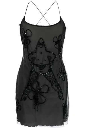 GCDS Patrick-embellished tulle mini dress