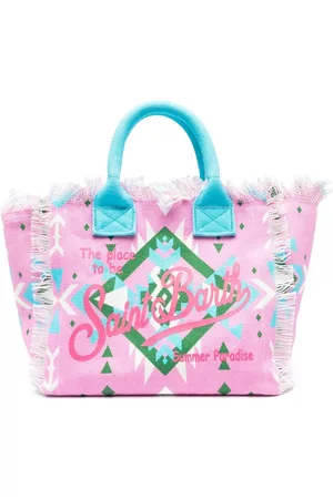 MC2 SAINT BARTH Women Beach Bags - Vanity geometric-print beach bag - Pink