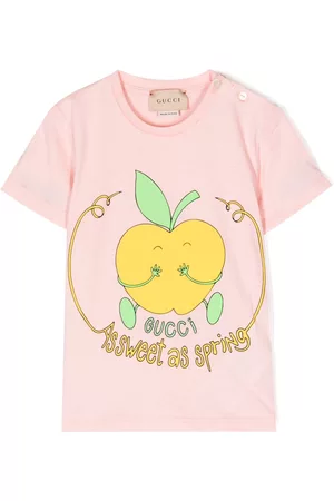 Gucci T-Shirts - As sweet as Spring' logo-detail T-shirt - Pink