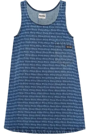 Miu Miu Logo-print denim minidress