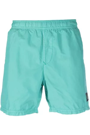 Stone Island Men Swim Shorts - Logo-patch swim shorts - Blue