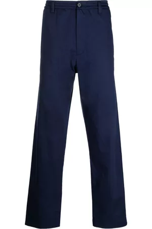 Marni Men Wide Leg Pants - Pleated wide-leg trousers - Blue
