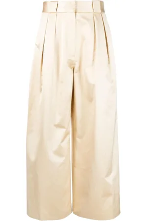 Banton low-rise cotton wide-leg pants in white - Khaite