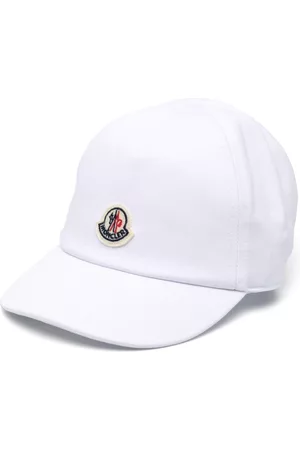 Moncler Boys Caps - Logo-patch cotton cap - White