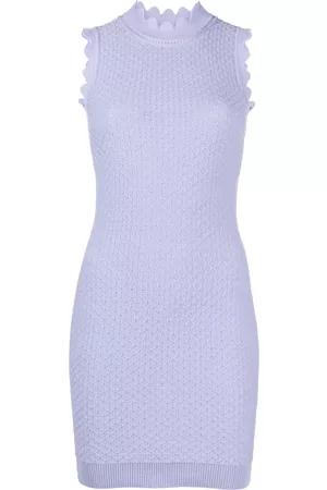 Victoria Beckham Women Casual Dresses - High-neck crochet dress - Purple