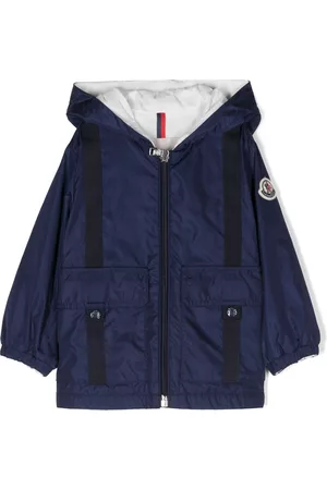 Moncler Jackets - Logo-patch hooded jacket - Blue