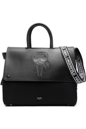 Karl Lagerfeld Baby Changing Bags - Embossed-logo faux-leather baby changing bag - Black