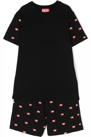 Diesel Pajamas - Logo-print pajama set - Black