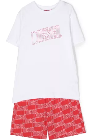 Diesel Pajamas - Logo-print pajama set - Red