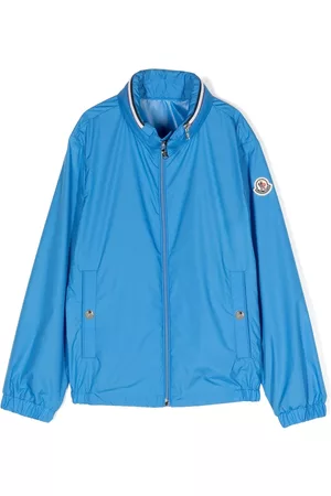 Moncler Boys Jackets - Farlak logo-patch hooded jacket - Blue