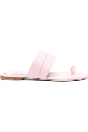 MALONE SOULIERS Single-strap leather flat sandals
