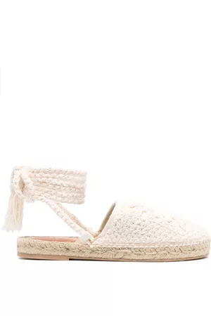 Alanui Women Lace-up Espadrilles - Daisy lace-up crochet espadrilles - Neutrals
