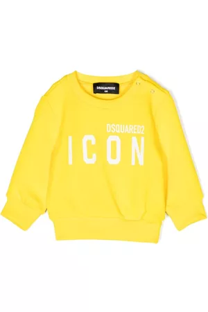 Dsquared2 Sweatshirts - Logo-print cotton sweatshirt - Yellow