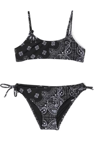 MC2 SAINT BARTH Girls Bikini Sets - Bandana-print bikini set - Black