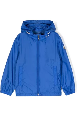 Moncler Jackets - Logo-patch hooded jacket - Blue