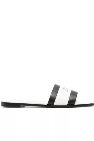 Alexander McQueen Women Heeled Sandals - Colour block logo-detail sandals - White