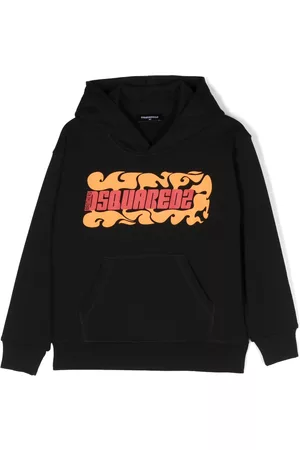 Dsquared2 Boys Hoodies - Logo-print cotton hoodie - Black