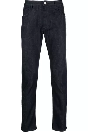 Armani Men Slim Jeans - Slim-cut mid-rise jeans - Blue