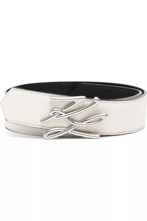 Karl Lagerfeld Women Belts - K/Autograph leather belt - White