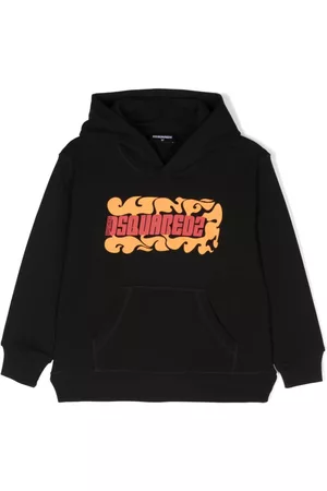 Dsquared2 Girls Hoodies - Logo-print cotton hoodie - Black