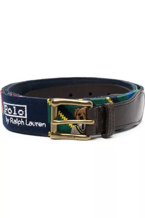 Ralph Lauren Men Belts - Graphic-print leather belt - Blue