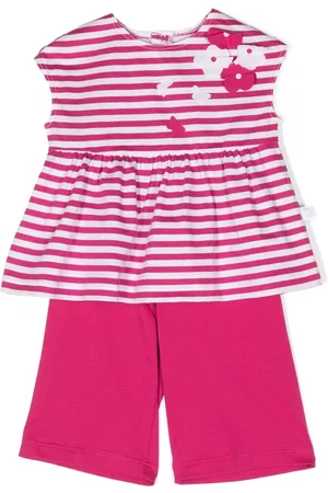 Il gufo Sets - Striped top and trousers set - Pink