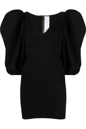 AZ FACTORY Women Puff Sleeve Dress - MyBody puff sleeve dress - Black