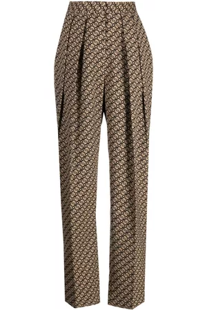 Stella McCartney Women Straight Leg Pants - Straight-leg wool-blend trousers - Brown