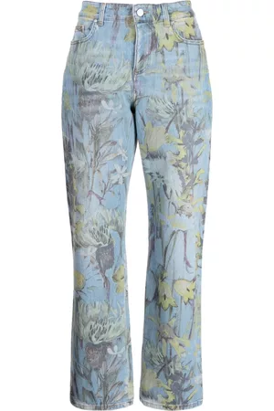 Stella McCartney Women Straight Jeans - Rewild Flora denim trousers - Blue