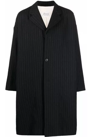 Maison Margiela Men Coats - Single breasted pinstripe coat - Black