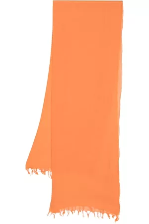Aspesi Kids Scarves - Frayed-edge cotton scarf - Orange