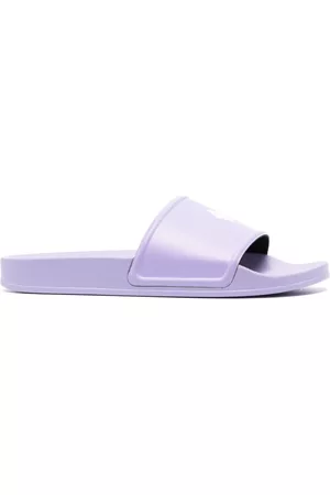MARCELO BURLON Men Flip Flops - Logo-debossing flip flops - Purple