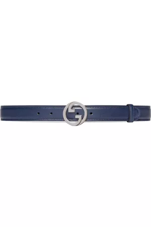 Gucci Men Belts - Blondie logo-plaque leather belt - Blue