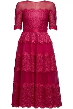 Tadashi Shoji Women Party Dresses - Donna lace tiered dress - Pink