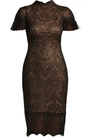 Tadashi Shoji Women Party Dresses - Boone embroidered tulle dress - Black