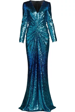 Tadashi Shoji Women Evening Dresses - Evona sequin-embellished ombré gown - Blue