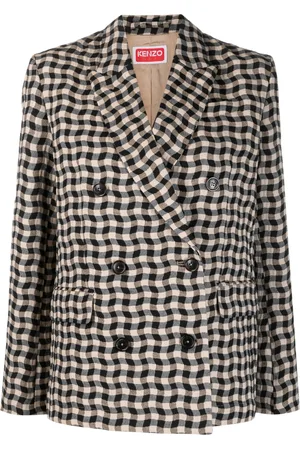 Kenzo Wavy Check double-breasted blazer