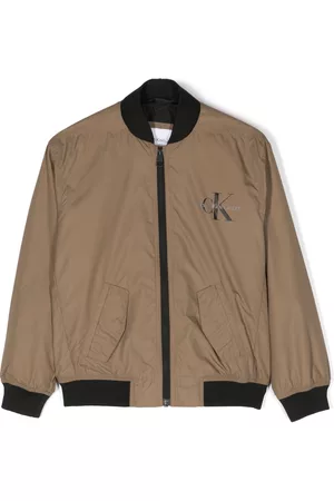 Calvin Klein Bomber Jackets - Logo-print bomber jacket - Green