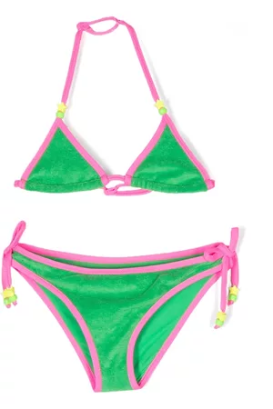 MC2 SAINT BARTH Girls Bikini Sets - Bead-detail bikini set - Green