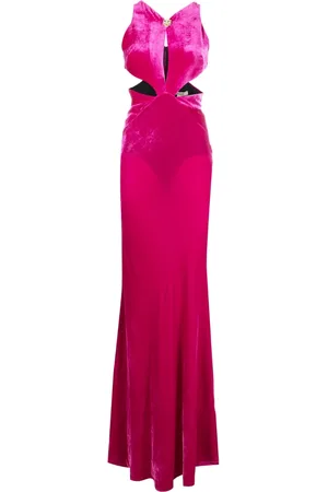 Roberto Cavalli Women Party Dresses - Velvet cut-out dress - Pink